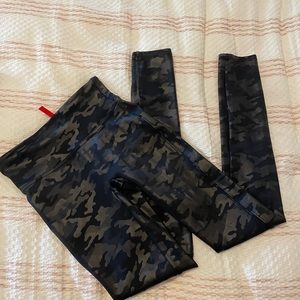 SPANX Faux Leather Camo Leggings